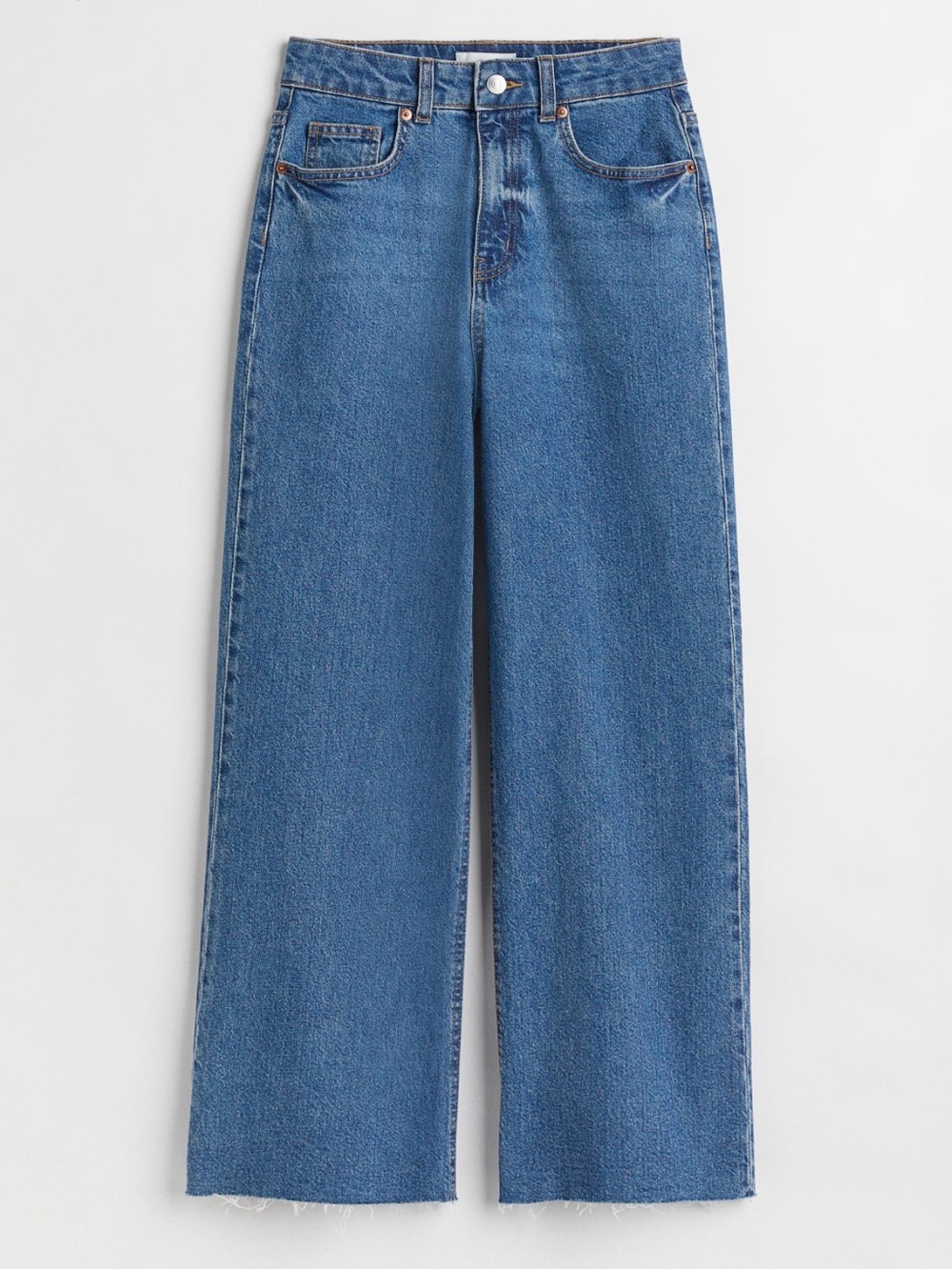High-Waist Wide Leg Ankle Length Jeans (Size 28)